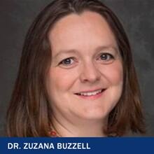 Dr. Zuzana Buzzell with the text &quot;Dr. Zuzana Buzzell&quot;