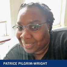 Patrice Pilgrim-Wright with the text Patrice Pilgrim-Wright
