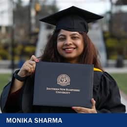 Monika Sharma, a 2022 graduate from SNHU with a Master of Science in Information Technology