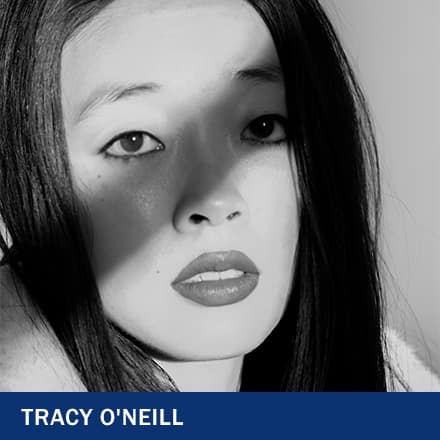 Tracy O'Neill with text Tracy O'Neill