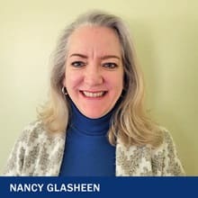 Nancy Glasheen with the text Nancy Glasheen