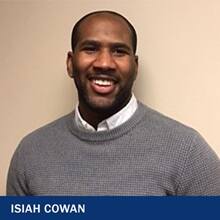 Isiah Cowan with the text Isiah Cowan