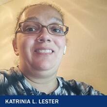 Katrinia L. Lester with the text Katrinia L. Lester