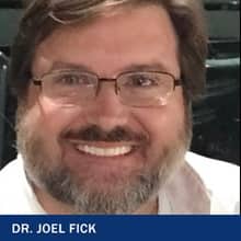 Dr. Joel Fick with the text Dr. Joel Fick