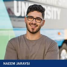 Naeem Jaraysi with the text Naeem Jaraysi