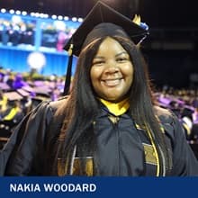 Nakia Woodard, a 2023 SNHU graduate with a bachelor’s in business administration with a concentration in human resource management