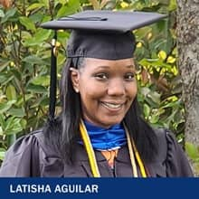 Latisha Aguilar with the text Latisha Aguilar 