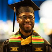 Matthew Seawright, 2019 graduate of SNHU's bachelor's in business program, wearing graduation regalia