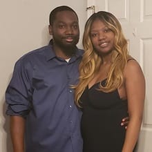Steven Moore, left, with wife Whitney, right.