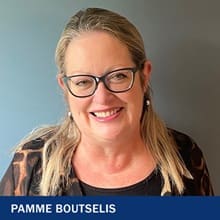 Pamme Boutselis with the text Pamme Boutselis