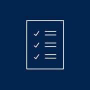 An icon of a white-outlined checklist with three items checked off
