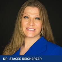 Dr. Stacee Reicherzer with text Dr. Stacee Reicherzer