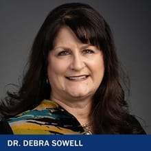 Dr. Debra Sowell with the text Dr. Debra Sowell