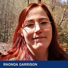 Rhonda Garrison with the text Rhonda Garrison