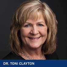 Dr. Toni Clayton with text: Dr. Toni Clayton