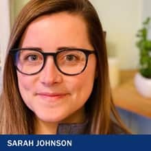 Sarah Johnson with the text Sarah Johnson