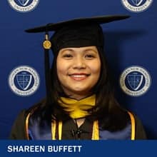 Shareen Buffet, a 2022 graduate of the BS in Healthcare Administration with a concentration in Patient Safety and Quality program