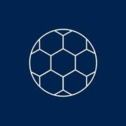 An icon of a soccer ball with a white outline.