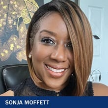 Sonja Moffett with the text Sonja Moffett