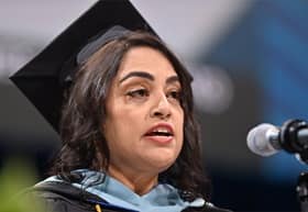 Miriam Bibi Ahammed, an SNHU first-generation graduate with her Master of Education (MEd) online.