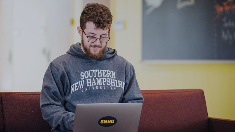 A student working on his computer