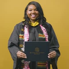 Triniti Adams '25, an SNHU graduate with a bachelor's degree in public health.