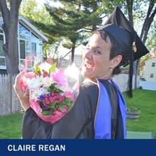 Claire Regan and the text "Claire Regan"