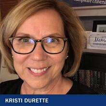 Kristi Durette with the text Kristi Durette