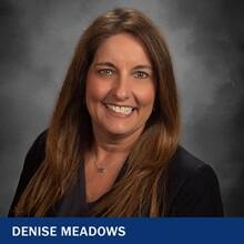 Denise Meadows with the text Denise Meadows