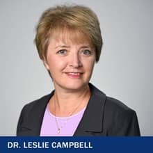 Dr. Leslie Campbell with the text Dr. Leslie Campbell