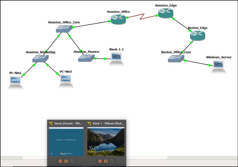 Capture of computer networking simulation software CyberSim™