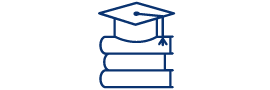 A graduation cap on top of books