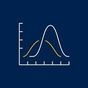 Data chart on a blue background