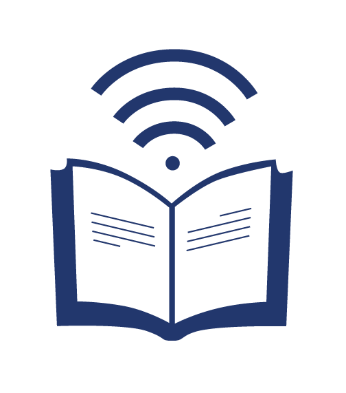 Open book with a Wi-fi signal above it