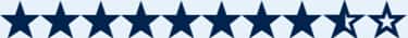Icons of stars with 8 and a half stars out of 10 stars filled out.