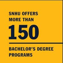 Infographic with the text SNHU offers more than 150 bachelor's degree programs