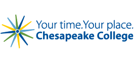 Chesapeake College Logo with the text: Your time. Your Place. Chesapeake College