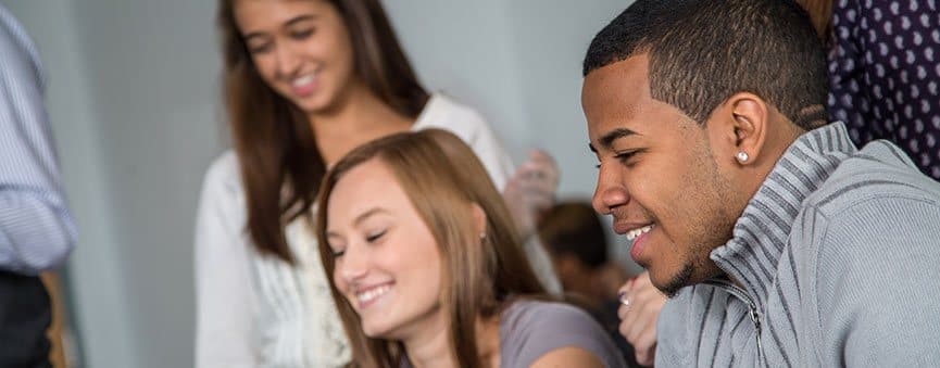 Honors students studying in the classroom