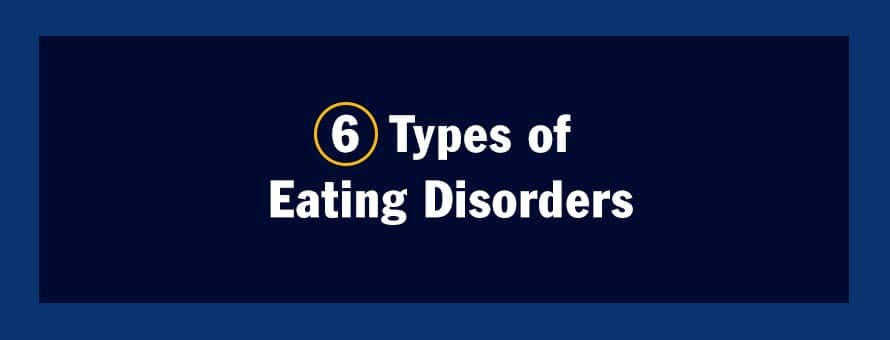 The text 6 Types of Eating Disorders.