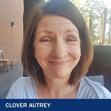 Clover Autrey and the text Clover Autrey.