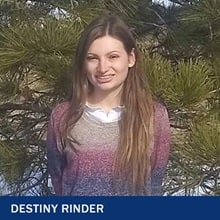 Destiny Rinder and the text Destiny Rinder.