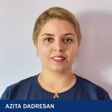 Azita Dadresan with the text Azita Dadresan