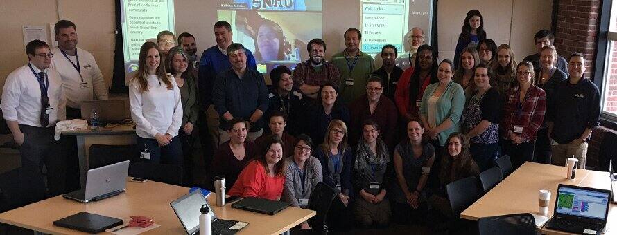 Group of SNHU advisors who participated in the Hour of Code event