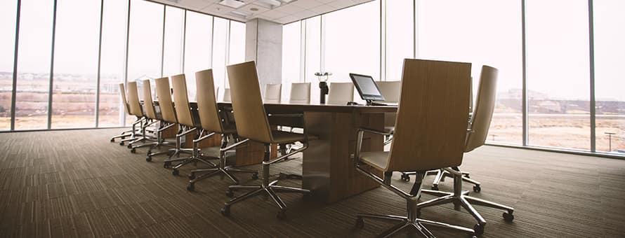 Open conference room used for interviewing and hiring perspective employees 