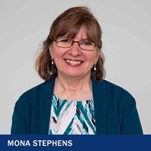 Mona Stephens with text Mona Stephens