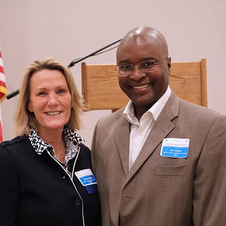 Dr. Chery Wilkie and Dr. Jan Wyatt at Leading Manchester to Recovery opioid symposium.