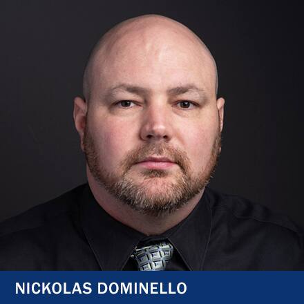 Nickolas Dominello and the text Nickolas Dominello.