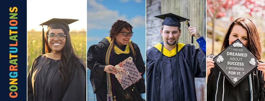 From left: Valerie Sukhu, Krizia Paricci, Patrick Snead and Tina Ward with the text Congratulations