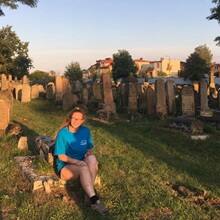 Vivianne Schill at Bialystok Cemetery in Poland.