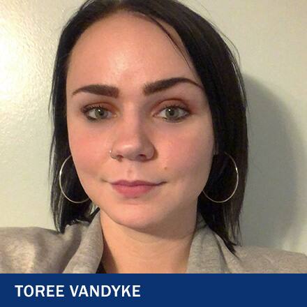 Toree Vandyke and the text Toree Vandyke 